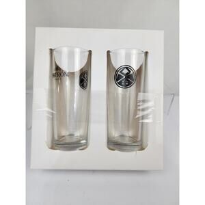 2 Patron Tequila / Denver Nugget Highball Glass Cocktail Tumbler Bee Logo New